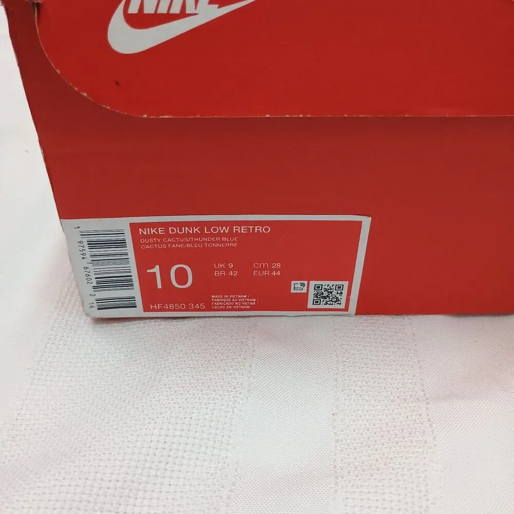 Nike Dunk Low Dusty Cactus Thunderblue HF4850-345  Mens  10 Used W/ Original Box